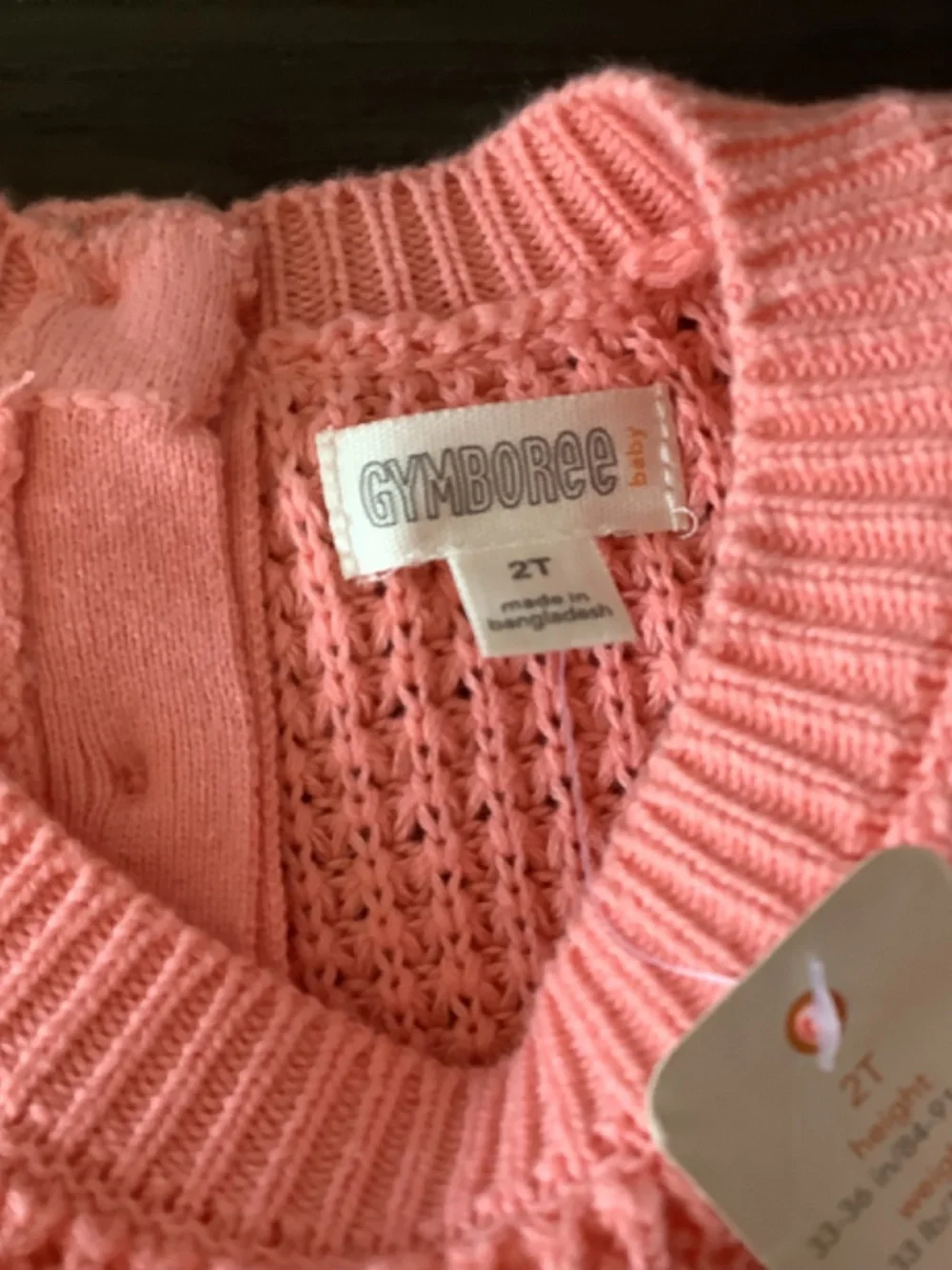 NWT Gymboree Baby Girls Colorful Striped Peach Knit Sweater Size 2T